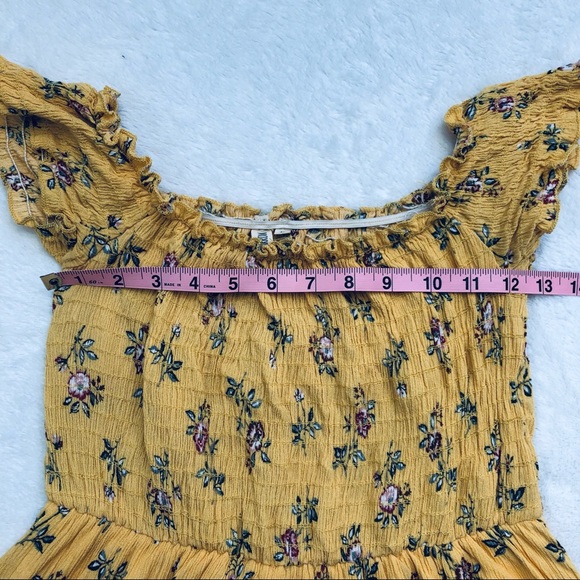 Sky and Sparrow, Yellow Floral Boho Dress, Lined, Size M - Picture 13 of 16